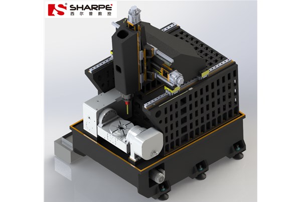 簡析(xi)立式五軸加工中(zhong)心的兩種回轉軸(zhou)方式